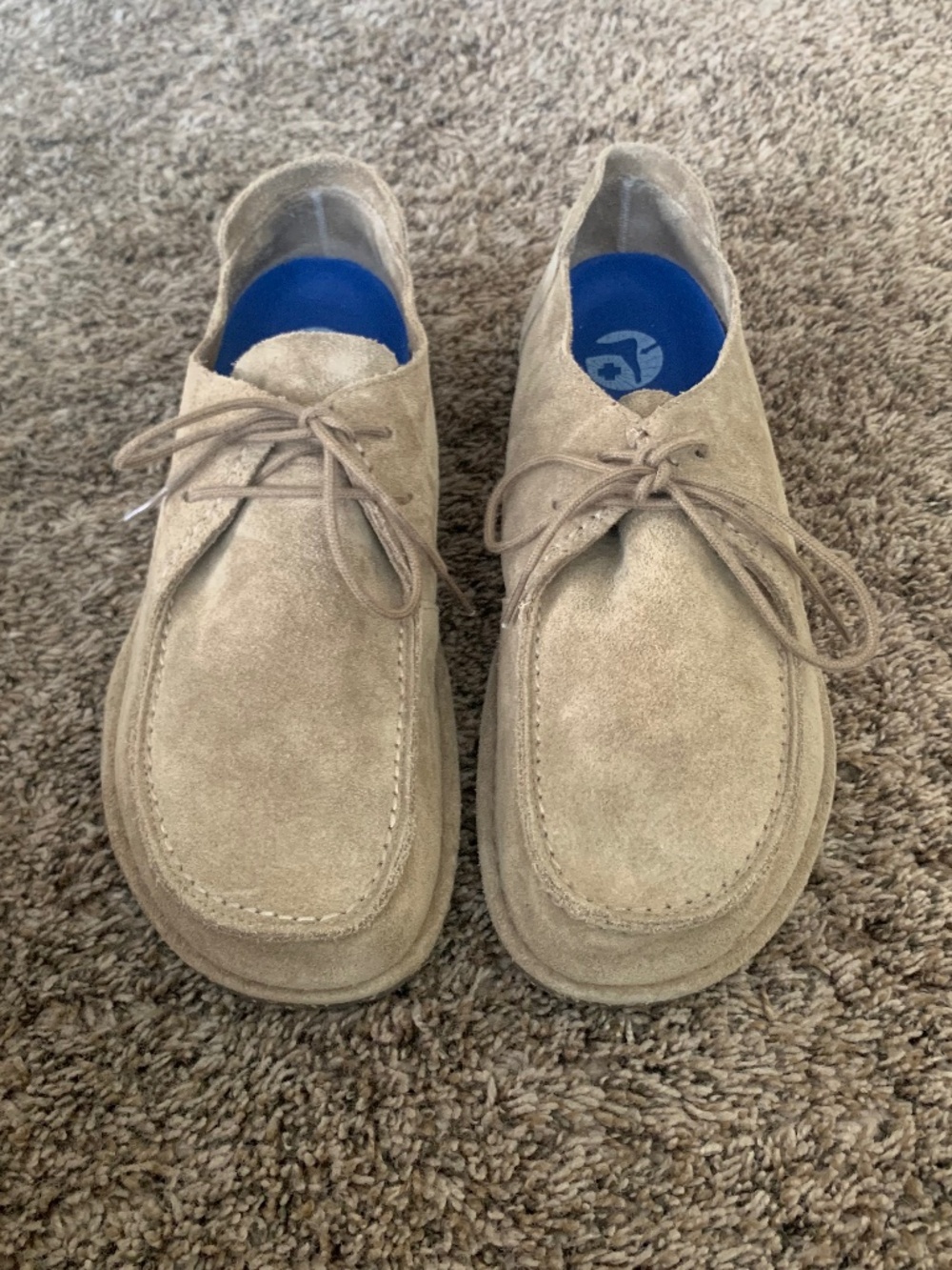 Birkenstock Utti Lace Up Casual Shoes Tan Sand Suede Leather Men's 43 or 10
